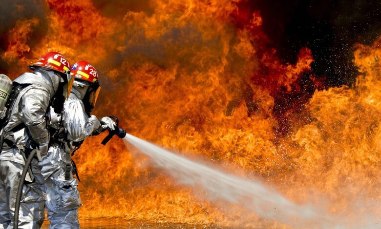 firefighters, fire, firefighting